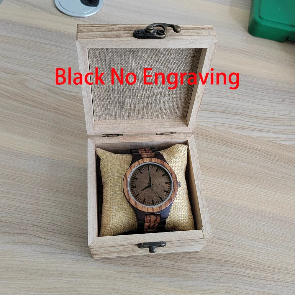 Cool Engraved Wooden Personalized Clock Timepieces Custom Wood Viking Watch