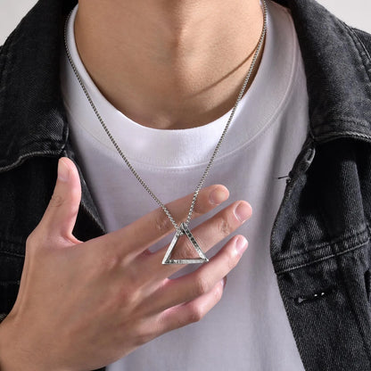 Vnox Viking Mobius Triangle Pendant Necklace