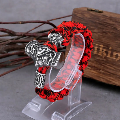 Scandinavian Viking Stainless Steel Thor's Hammer Men's Bracelet