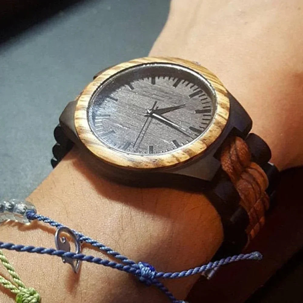 Personalised Luxury Timepieces Chronograph Wood Quartz Viking Watch