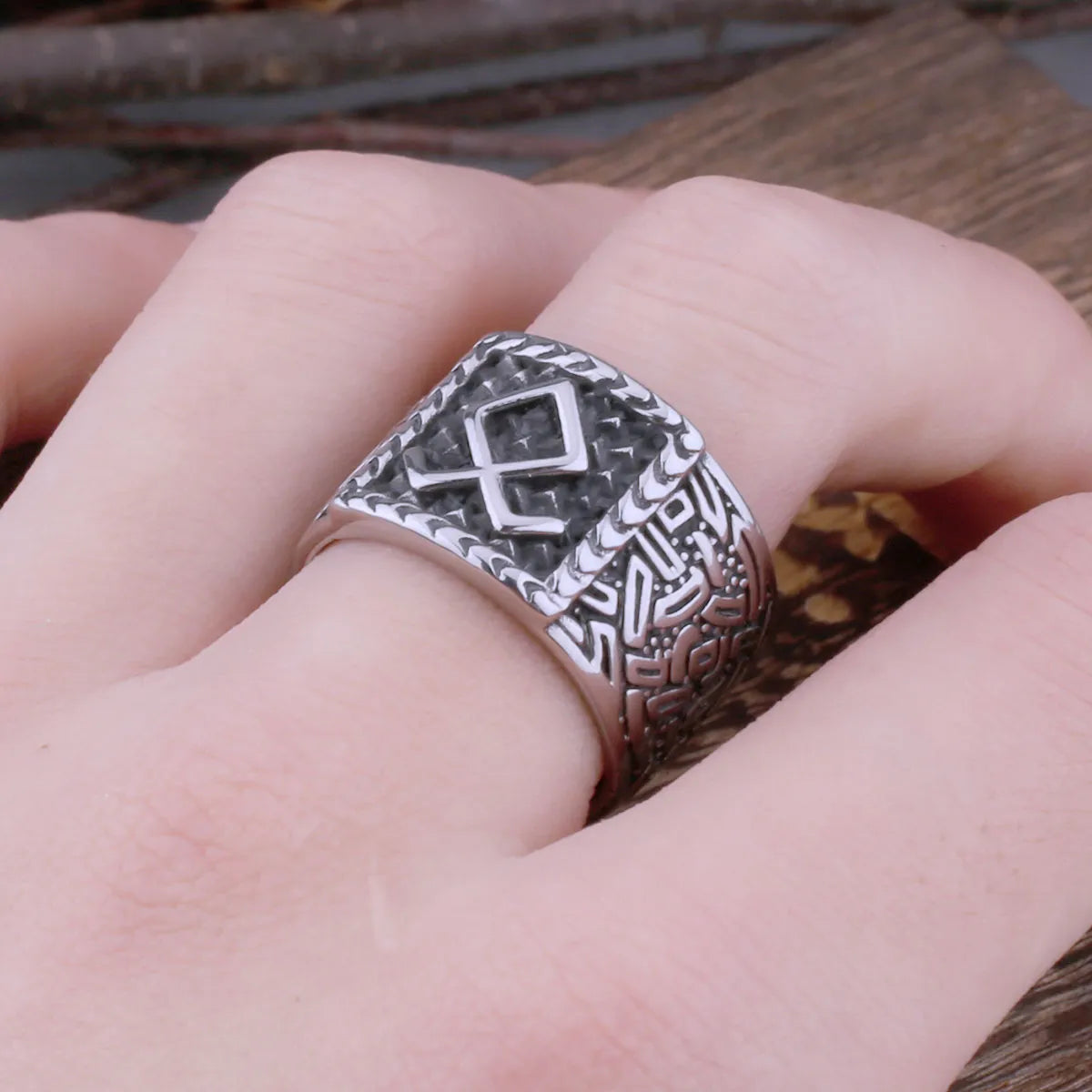 Viking High Quality Odin Rune Stainless Steel Viking Ring