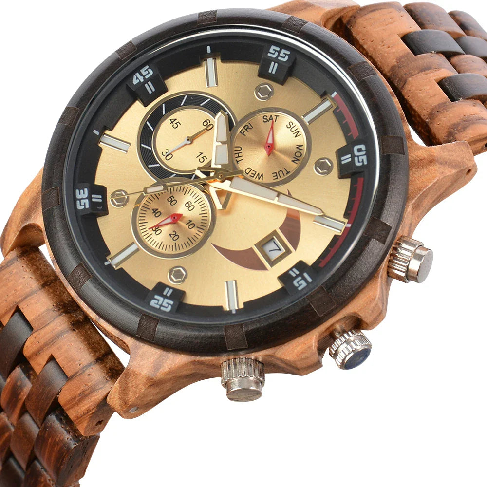 Wooden Luxury Sports Fashion Quartz Wooden Viking Watch