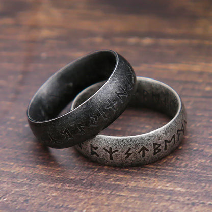 Viking Rune Ring Stainless Steel Odin Letter Rings