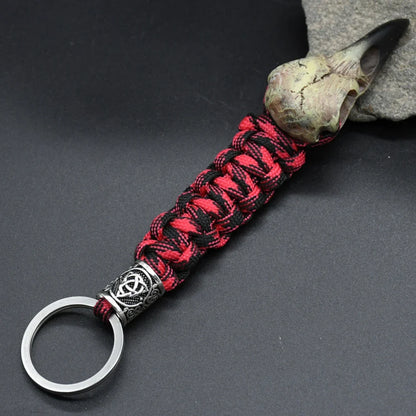 Odin Raven Skeleton Keychain Vikings Rope Norse