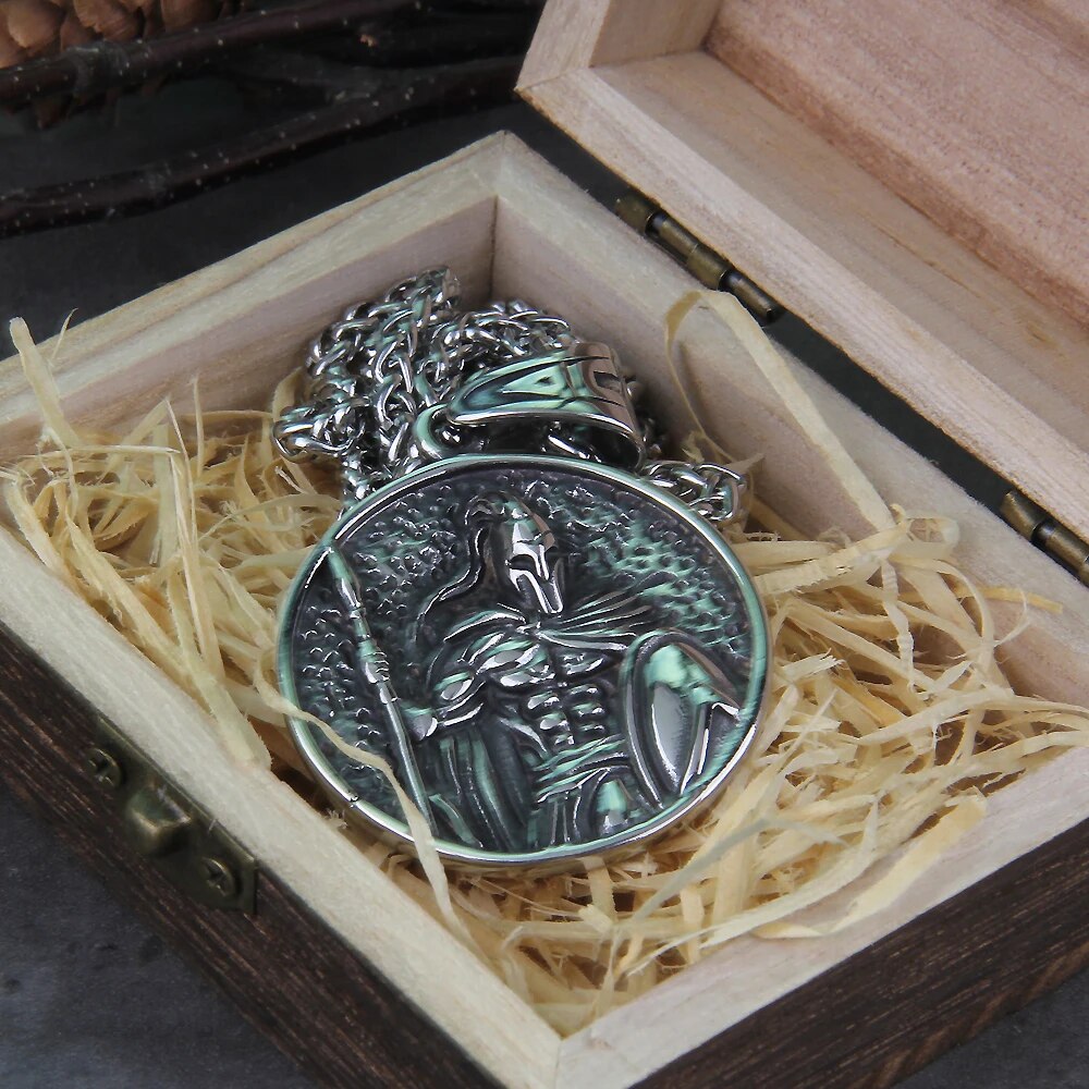 Ancient Warrior Spartan Shield Viking Necklace