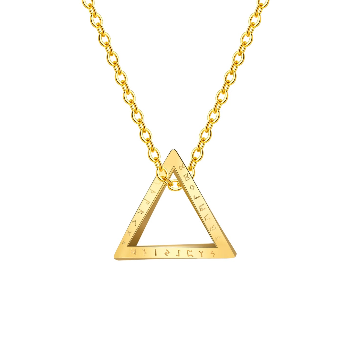 Vnox Viking Mobius Triangle Pendant Necklace