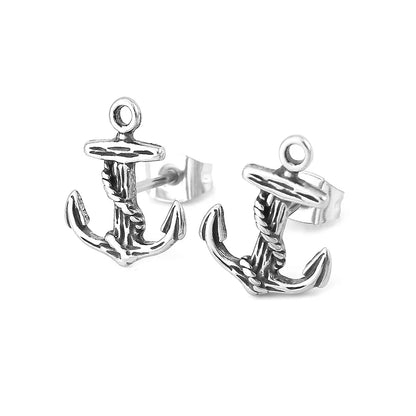 Punk Nordic Anchor Stud Viking Earrings