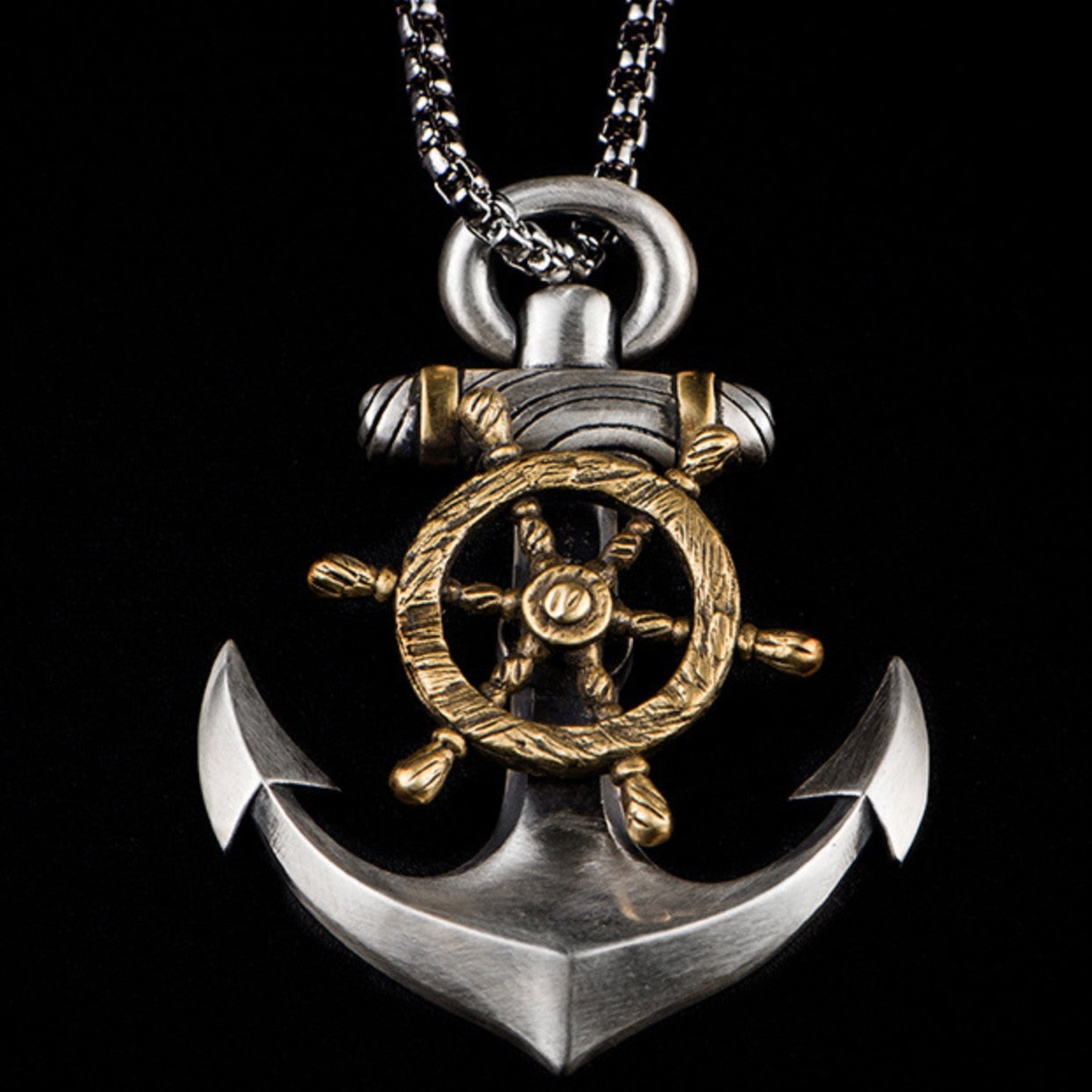 Viking Necklace Featuring A Nordic Rudder Anchor Pendant