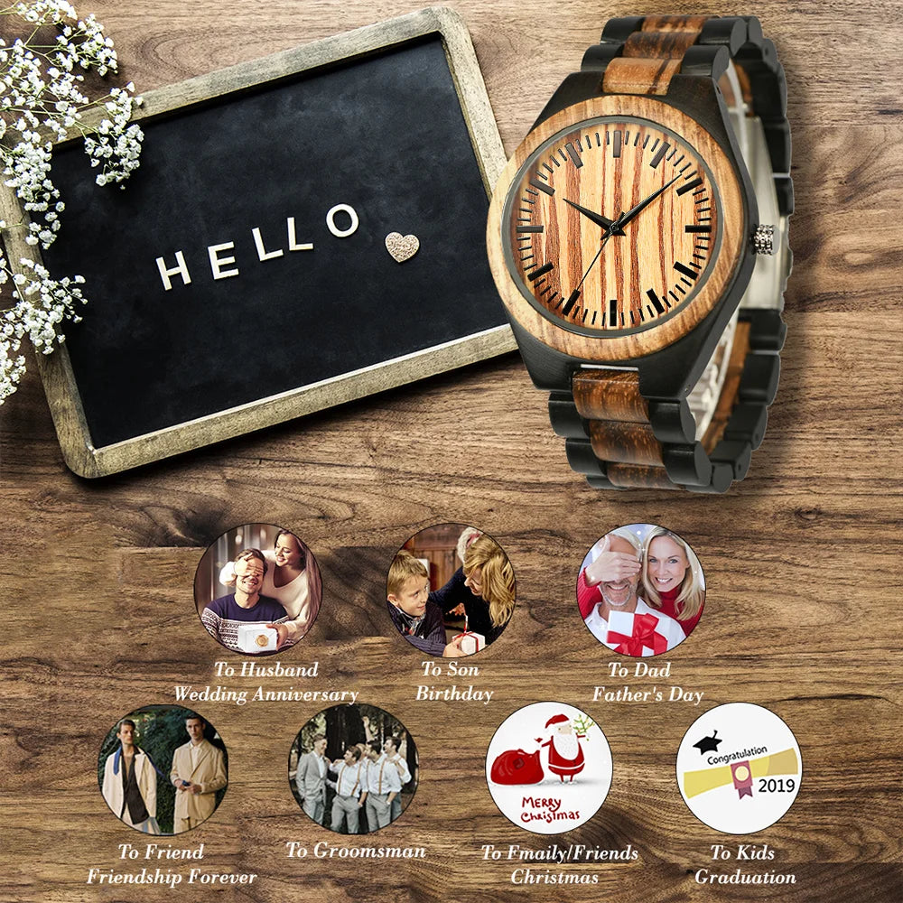 Cool Engraved Wooden Personalized Clock Timepieces Custom Wood Viking Watch