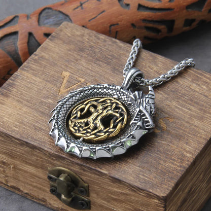 Rotating Dragon Viking Necklace