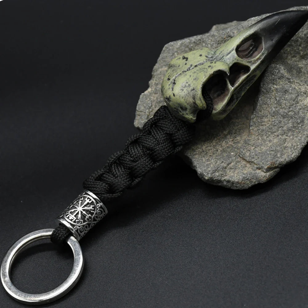 Odin Raven Skeleton Keychain Vikings Rope Norse