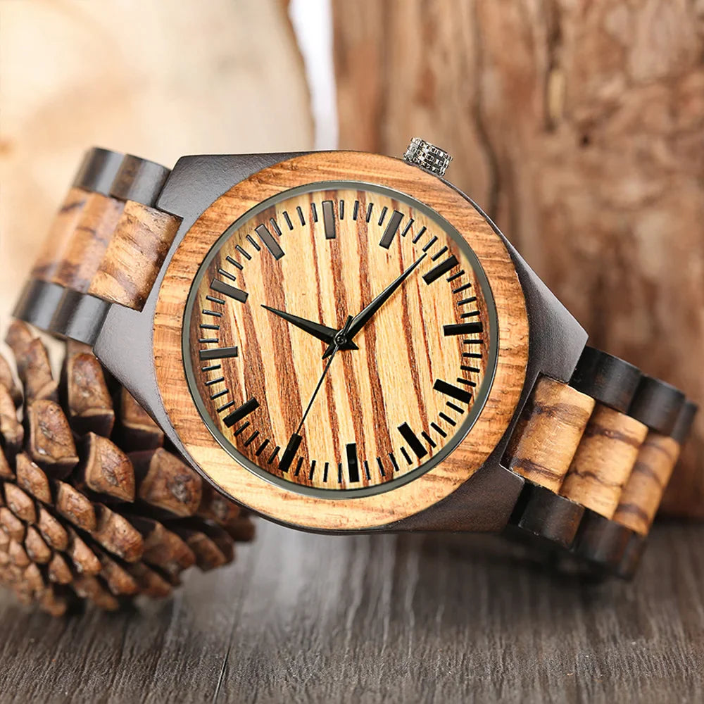 Personalised Luxury Timepieces Chronograph Wood Quartz Viking Watch