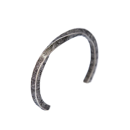 Stainless Steel Viking Rune Twist Cuff Bangles