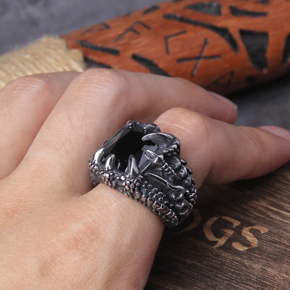 NO Fade Punk Dragon Viking Ring