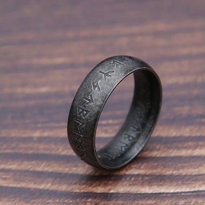 Viking Rune Ring Stainless Steel Odin Letter Rings