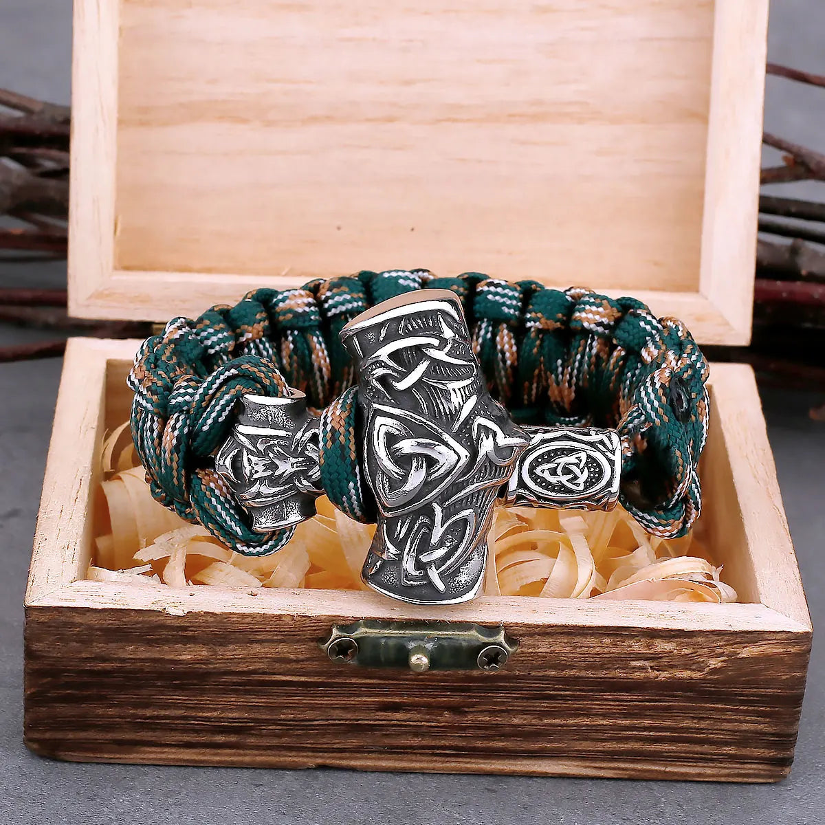 Scandinavian Viking Stainless Steel Thor's Hammer Men's Bracelet