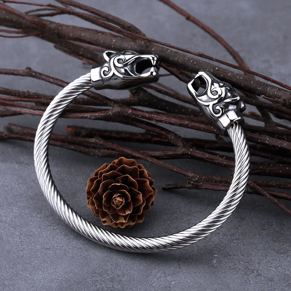 Simple Nordic Viking Dragon Bracelet