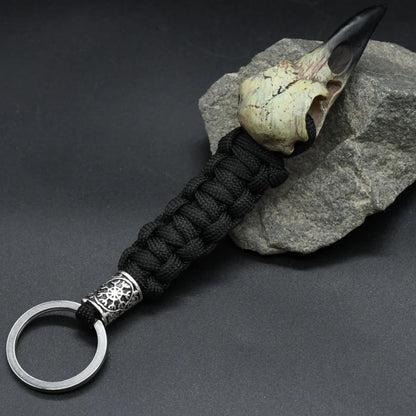 Odin Raven Skeleton Keychain Vikings Rope Norse