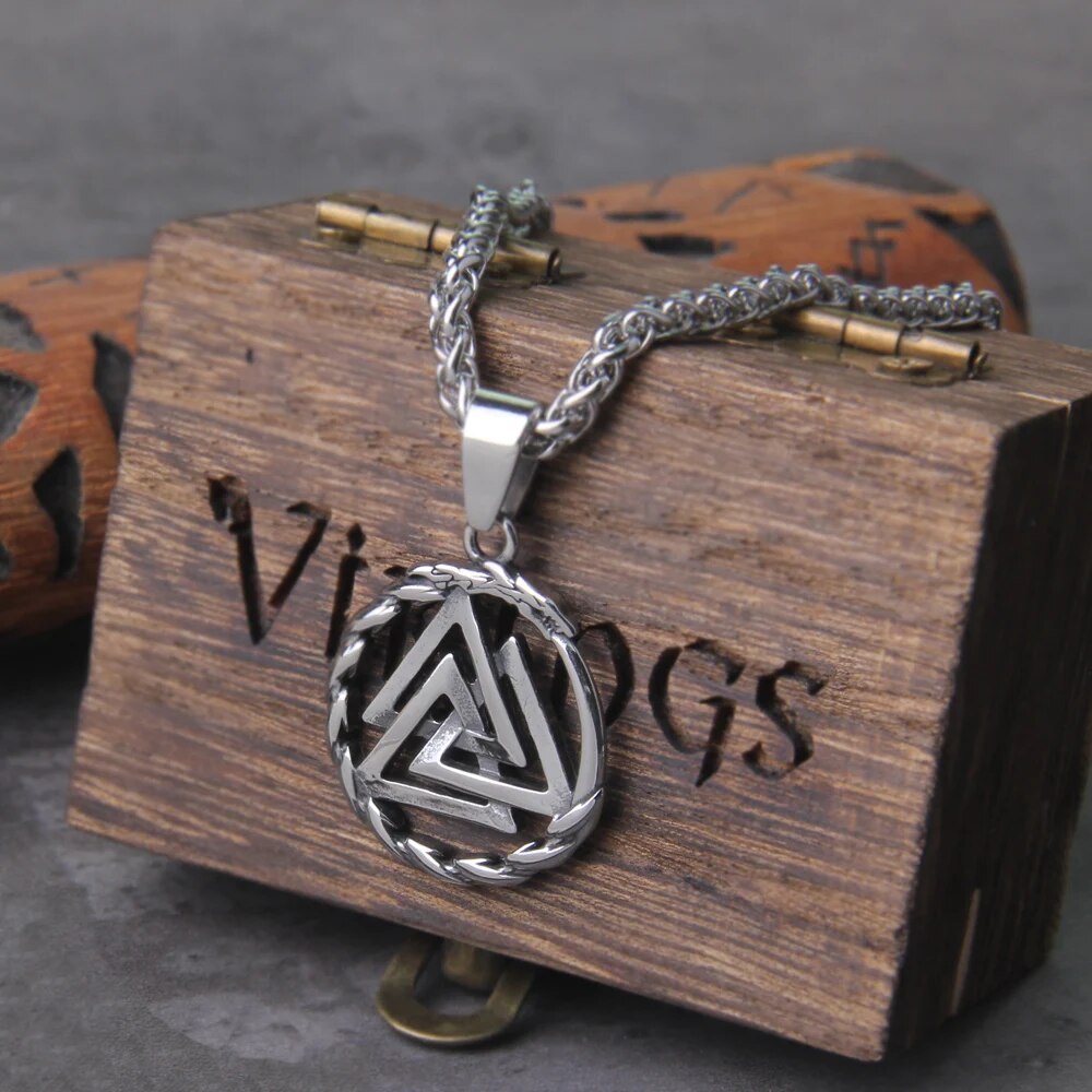 Ouroboros Stainless Steel Viking Necklace