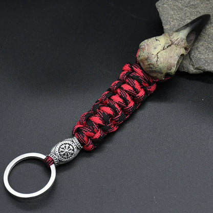 Odin Raven Skeleton Keychain Vikings Rope Norse