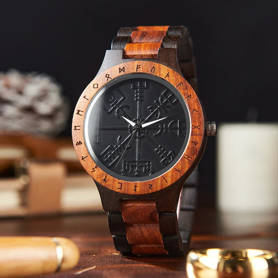 Viking Men's Watch Wooden Wristwatch