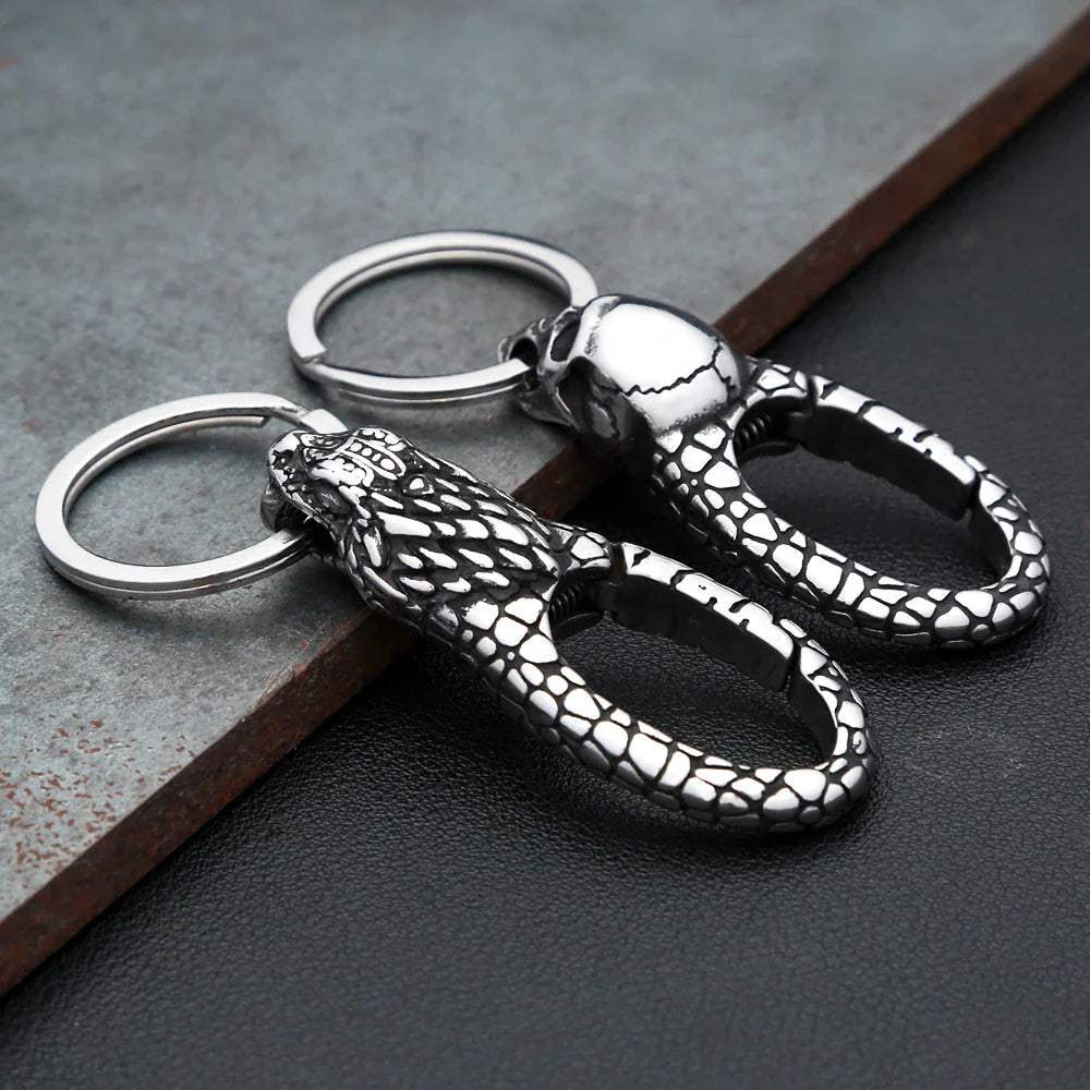 Vikings Dragon Head Key Chain Stainless Steel Nordic