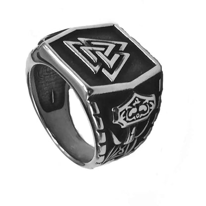 Nordic viking rune valknut thor hammer Mjolnir Ring stainless steel ring