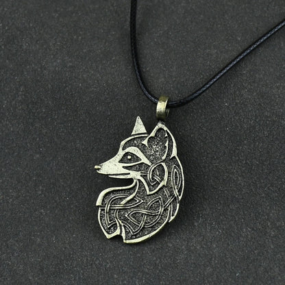 Viking Fox Wolf Fenrir Pendant Necklace