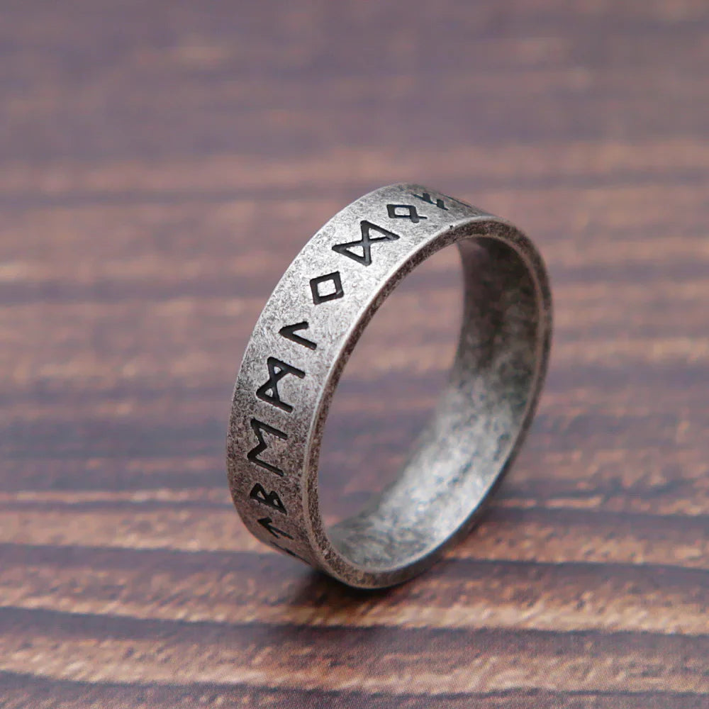 Viking Rune Ring Stainless Steel Odin Letter Rings