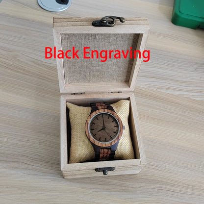 Cool Engraved Wooden Personalized Clock Timepieces Custom Wood Viking Watch