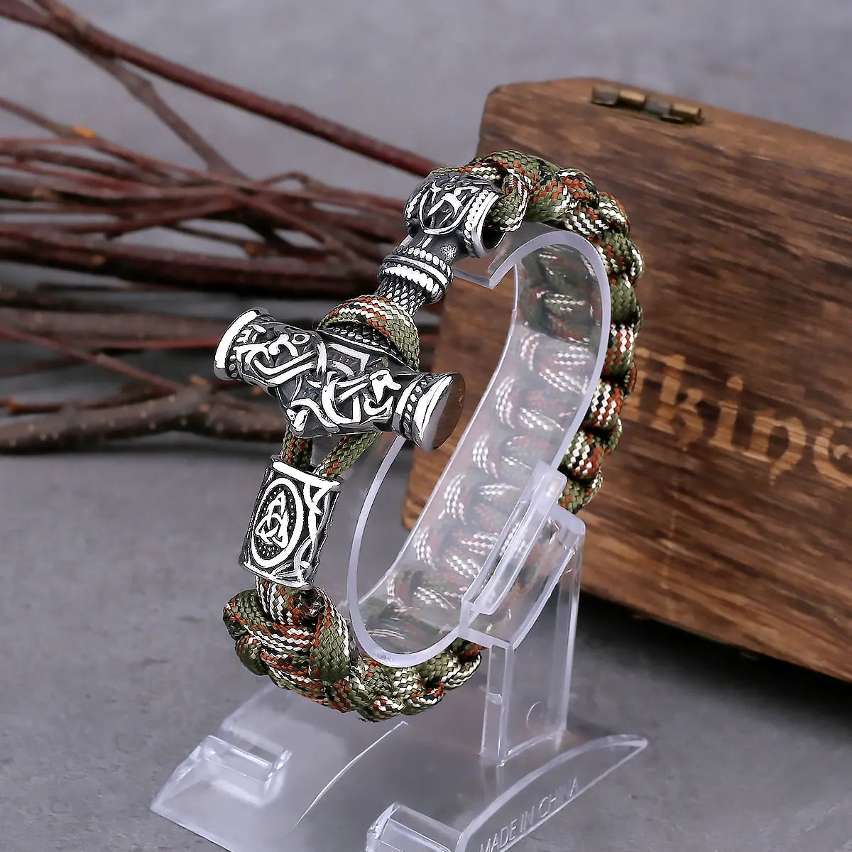 Scandinavian Thor's Hammer Viking Men's Bracelet