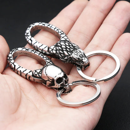 Vikings Dragon Head Key Chain Stainless Steel Nordic