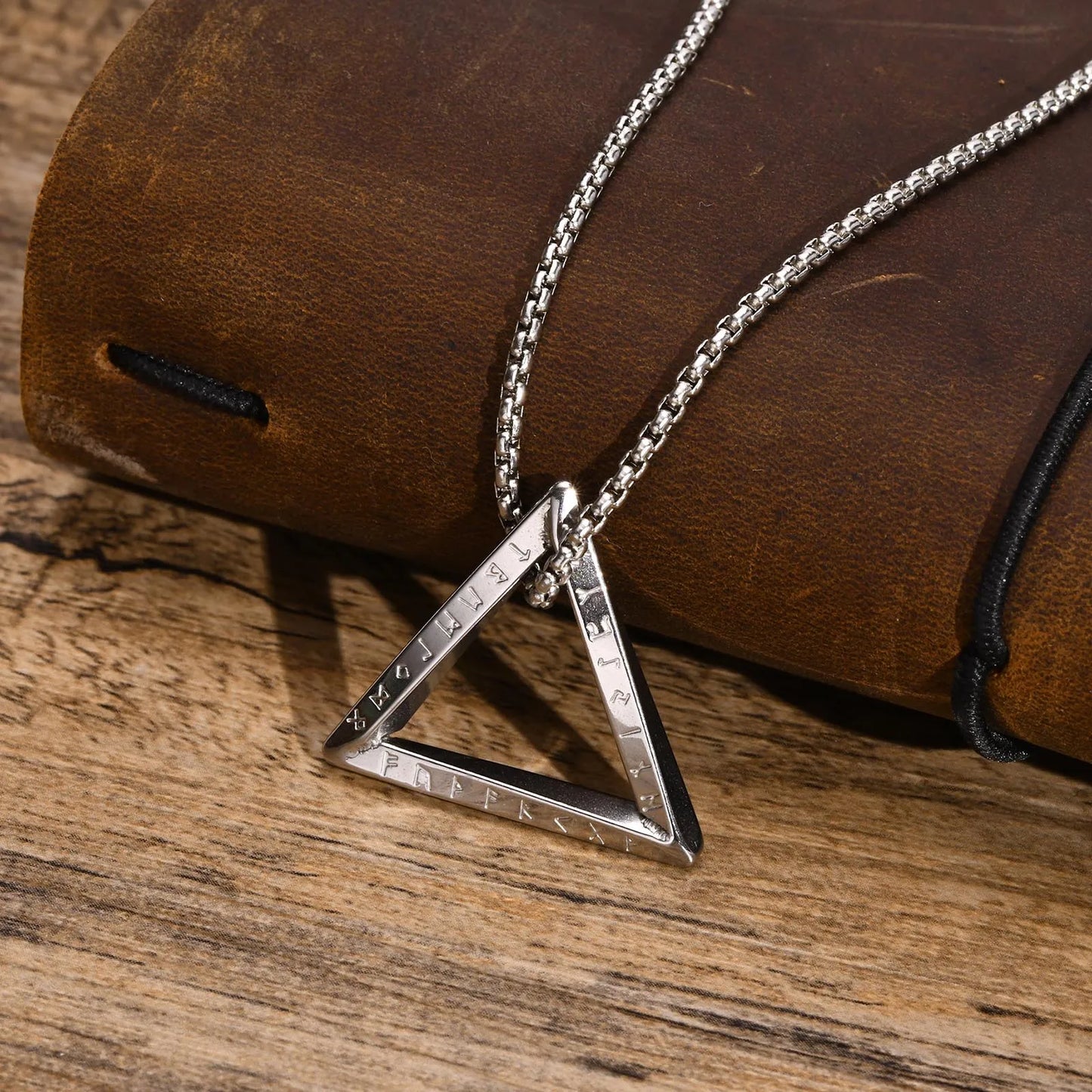 Vnox Viking Mobius Triangle Pendant Necklace