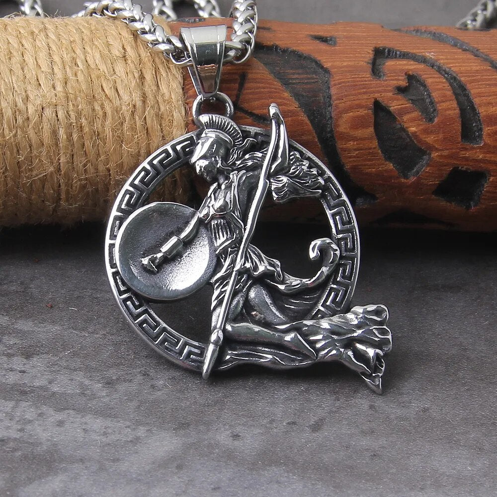 Ancient Warrior Spartan Shield Viking Necklace