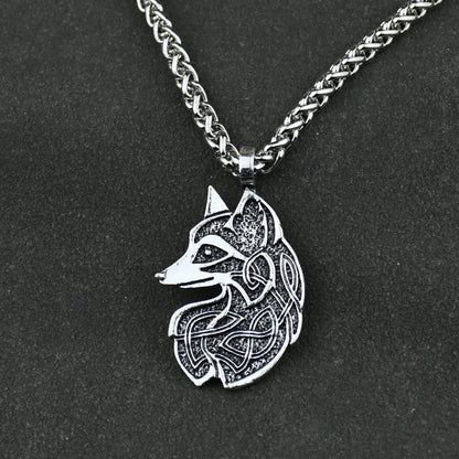 Viking Fox Wolf Fenrir Pendant Necklace