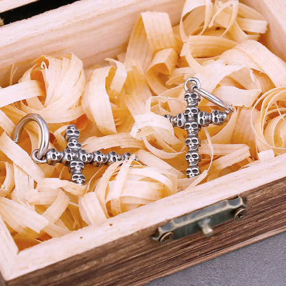 Gothic Skull Cross Drop Earrings