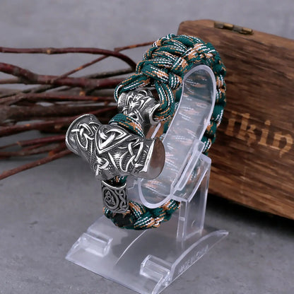 Scandinavian Viking Stainless Steel Thor's Hammer Men's Bracelet