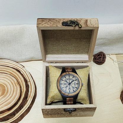 Wooden Symbol Element Clock Personalized Anniversary Viking Watch