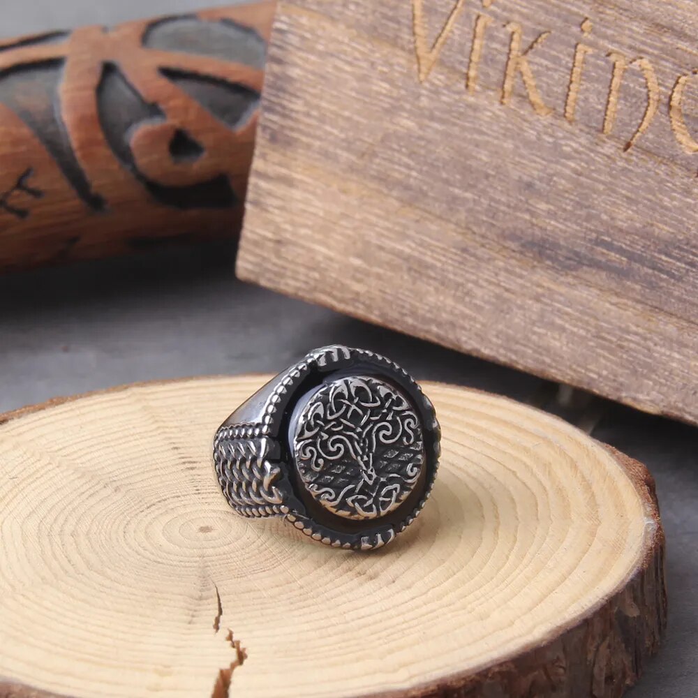 Luxury Carved Tree of Life Viking Ring