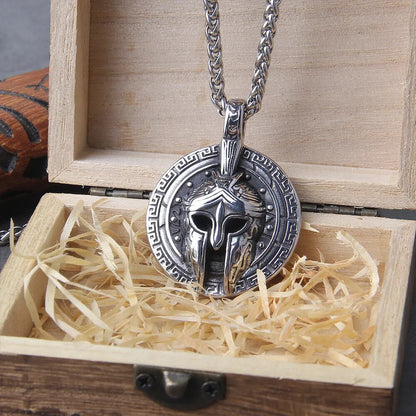 Ancient Warrior Spartan Shield Viking Necklace