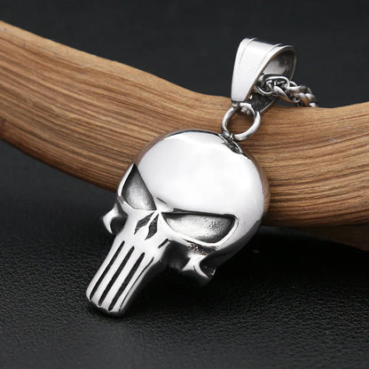 Stainless Steel Skull Pendant Necklaces Men Women Vintage Jewelry