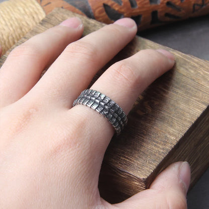 Huge Ouroboros Snake Viking Ring