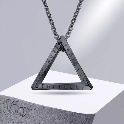 Vnox Viking Mobius Triangle Pendant Necklace