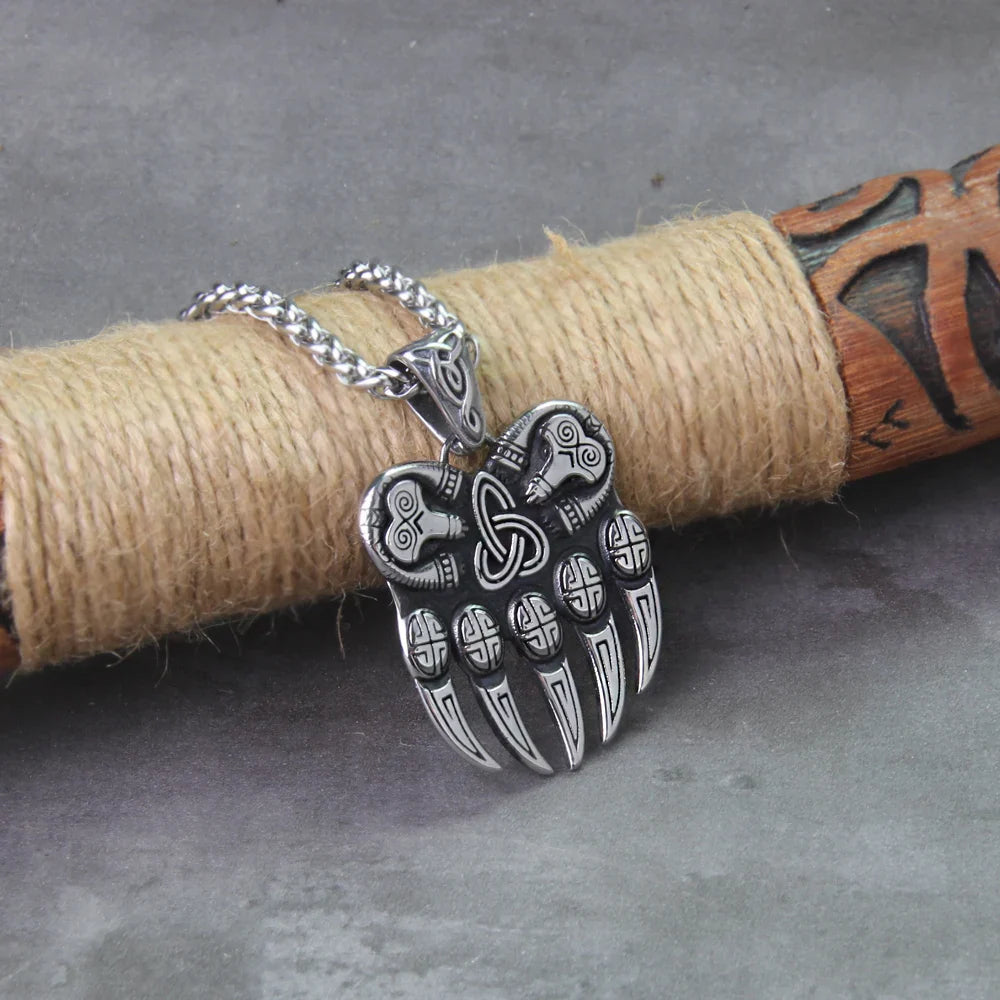 Bear Paw Viking Necklace