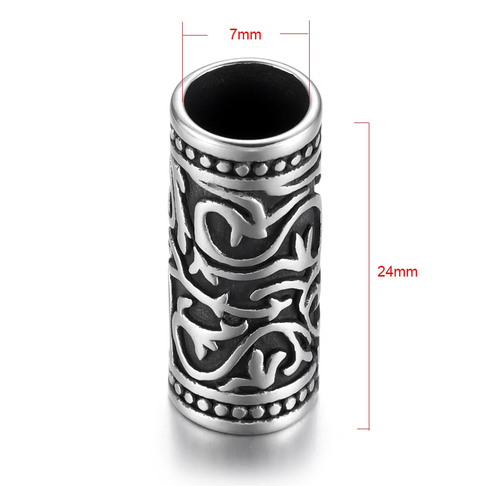 Viking Beard Bead With Knotted Engravings