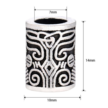 Viking Beard Bead With Norse Totem Engraving