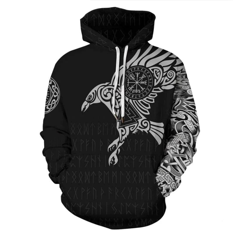 Mjolnir And Vegvisir Viking Hoodies