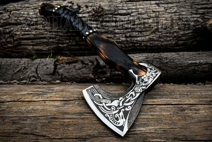 Viking Battle Axe - Damascus Steel