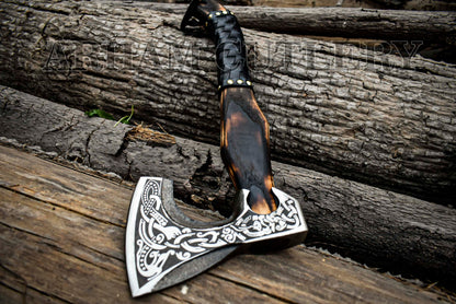 Viking Battle Axe - Damascus Steel