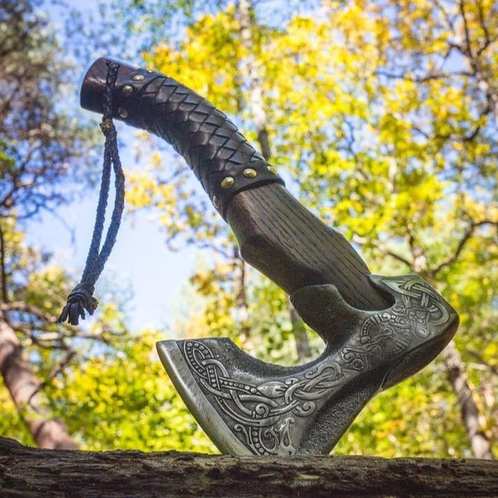 Forged Carbon Steel  VALKNUT Viking Battle Axe